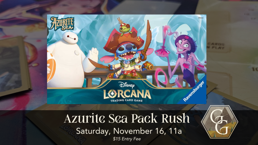 Disney Lorcana Azurite Sea Release Pack Rush The Guilded Grayland